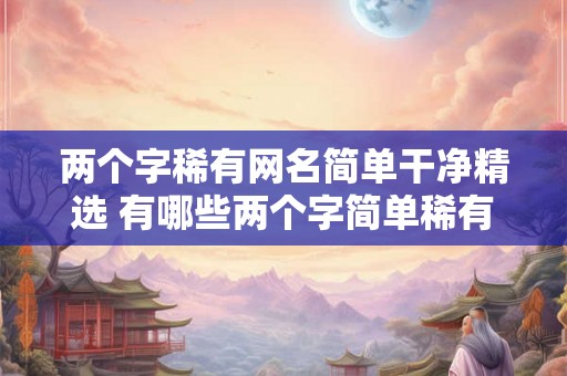 两个字稀有网名简单干净精选 有哪些两个字简单稀有的网名