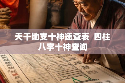天干地支十神速查表  四柱八字十神查询