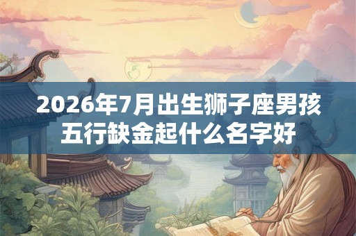 2026年7月出生狮子座男孩五行缺金起什么名字好 2026年7月出生狮子座男孩五行缺金起什么名字好