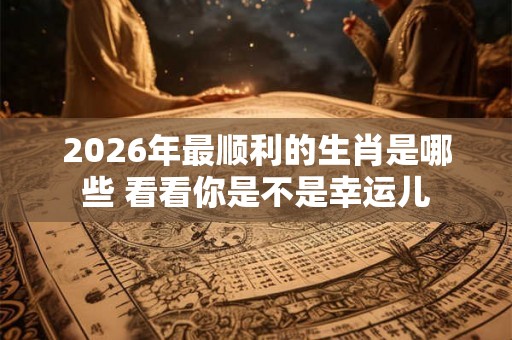 2026年最顺利的生肖是哪些 看看你是不是幸运儿