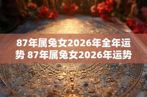 87年属兔女2026年全年运势 87年属兔女2026年运势如何