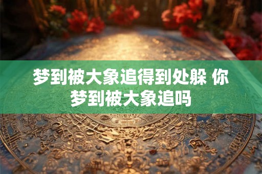 梦到被大象追得到处躲 你梦到被大象追吗