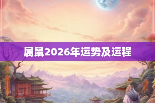 属鼠2026年运势及运程