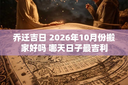 乔迁吉日 2026年10月份搬家好吗 哪天日子最吉利