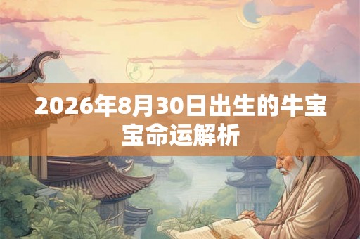 2026年8月30日出生的牛宝宝命运解析