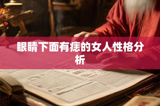 眼睛下面有痣的女人性格分析