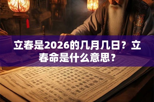 立春是2026的几月几日？立春命是什么意思？