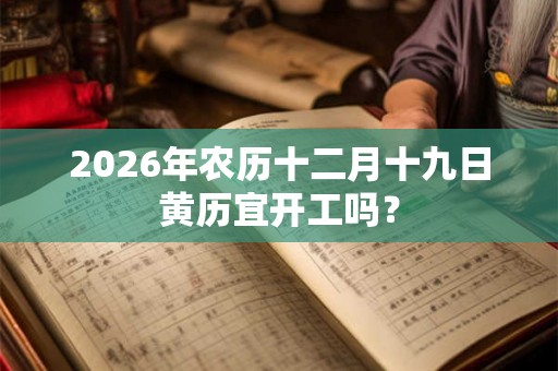 2026年农历十二月十九日黄历宜开工吗？