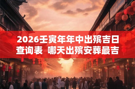 2026壬寅年年中出殡吉日查询表  哪天出殡安葬最吉利