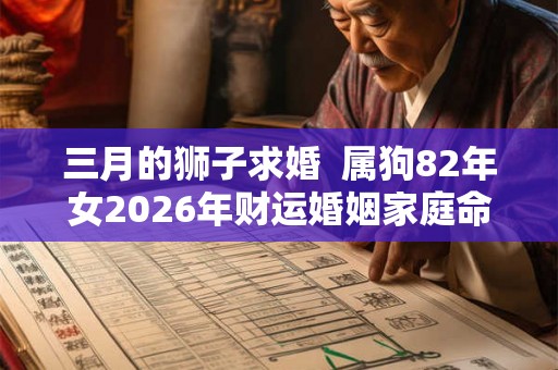 三月的狮子求婚 属狗82年女2026年财运婚姻家庭命运 三月的狮子求婚 属狗82年女2026年财运婚姻家庭命运