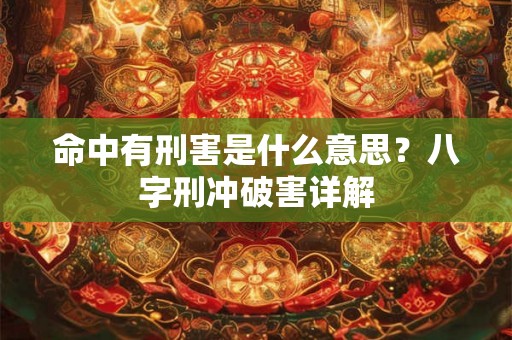 命中有刑害是什么意思？八字刑冲破害详解