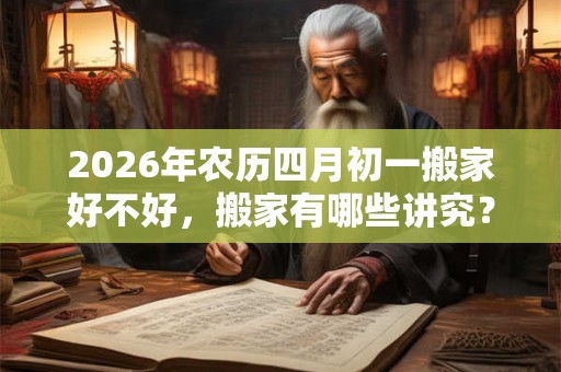 2026年农历四月初一搬家好不好，搬家有哪些讲究？