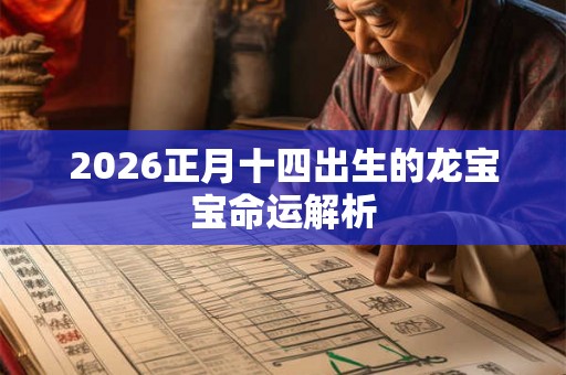 2026正月十四出生的龙宝宝命运解析