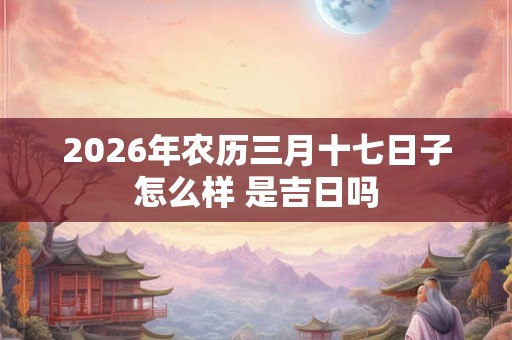 2026年农历三月十七日子怎么样 是吉日吗