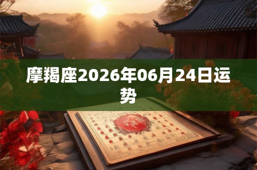 摩羯座2026年06月24日运势