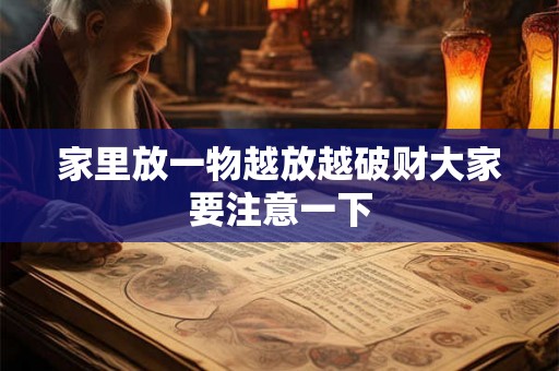 家里放一物越放越破财大家要注意一下