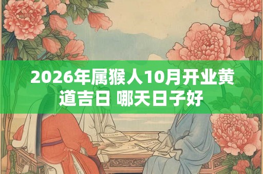 2026年属猴人10月开业黄道吉日 哪天日子好