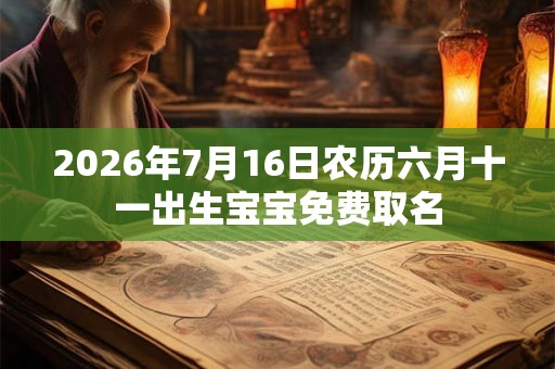 2026年7月16日农历六月十一出生宝宝免费取名