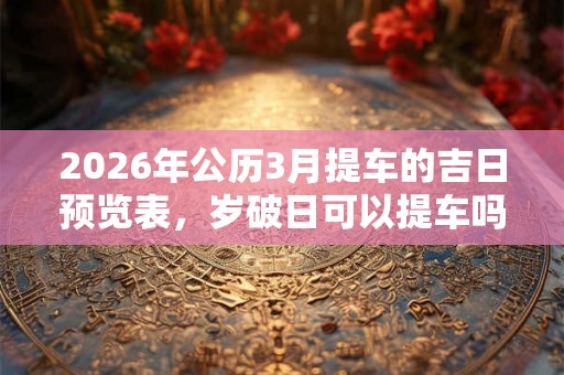2026年公历3月提车的吉日预览表，岁破日可以提车吗？