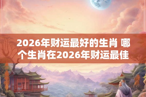 2026年财运最好的生肖 哪个生肖在2026年财运最佳