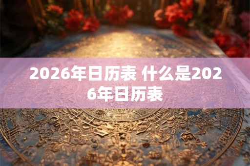 2026年日历表 什么是2026年日历表