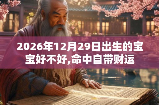 2026年12月29日出生的宝宝好不好,命中自带财运