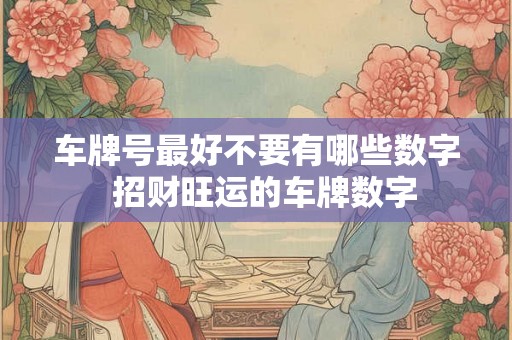 车牌号最好不要有哪些数字  招财旺运的车牌数字