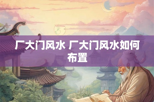 厂大门风水 厂大门风水如何布置