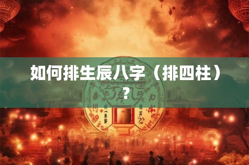 如何排生辰八字（排四柱）？