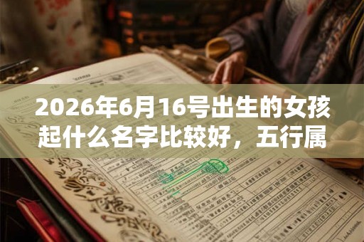 2026年6月16号出生的女孩起什么名字比较好，五行属什么