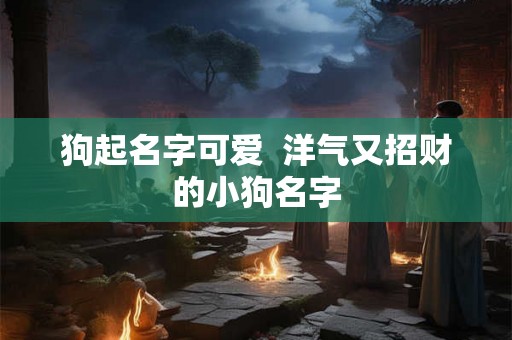 狗起名字可爱  洋气又招财的小狗名字
