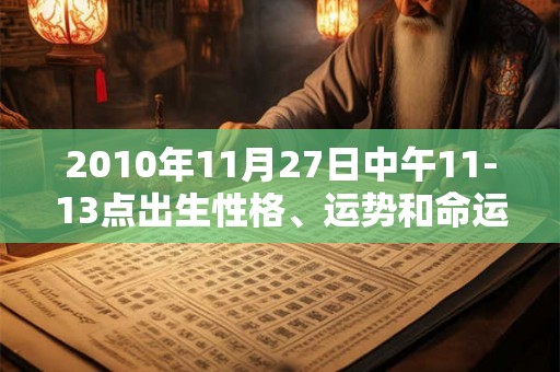 2010年11月27日中午11-13点出生性格、运势和命运