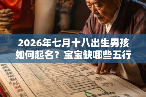 2026年七月十八出生男孩如何起名？宝宝缺哪些五行？