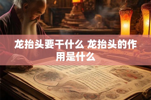 龙抬头要干什么 龙抬头的作用是什么 龙抬头要干什么 龙抬头的作用是什么