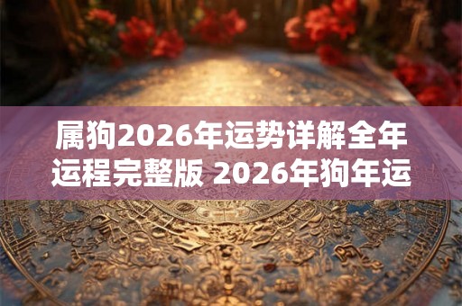 属狗2026年运势详解全年运程完整版 2026年狗年运势如何