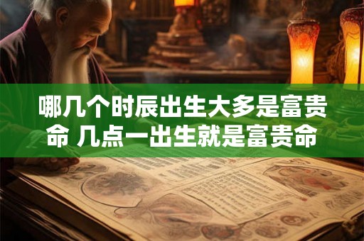 哪几个时辰出生大多是富贵命 几点一出生就是富贵命