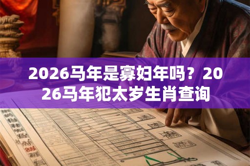 2026马年是寡妇年吗？2026马年犯太岁生肖查询