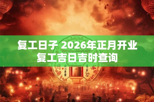 复工日子 2026年正月开业复工吉日吉时查询