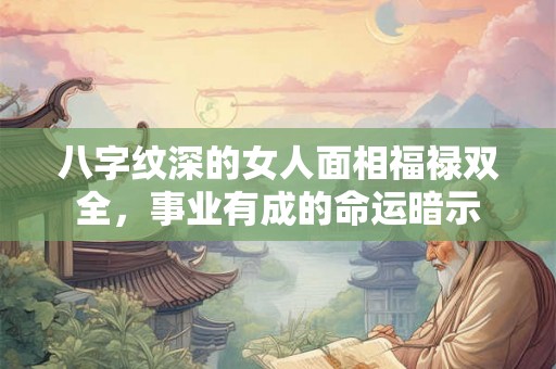 八字纹深的女人面相福禄双全，事业有成的命运暗示