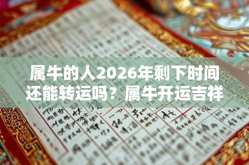 属牛的人2026年剩下时间还能转运吗？属牛开运吉祥物？
