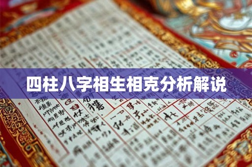 四柱八字相生相克分析解说 四柱八字相生相克分析解说