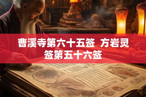 曹溪寺第六十五签  方岩灵签第五十六签