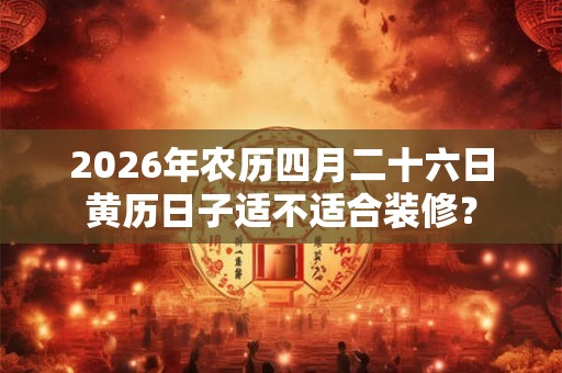 2026年农历四月二十六日黄历日子适不适合装修？
