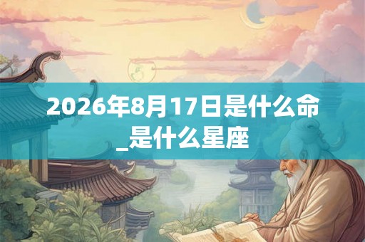 2026年8月17日是什么命_是什么星座