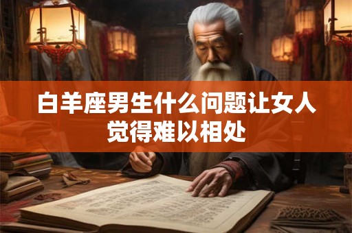 白羊座男生什么问题让女人觉得难以相处