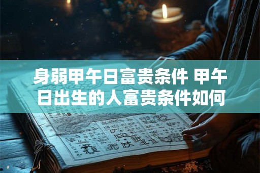 身弱甲午日富贵条件 甲午日出生的人富贵条件如何