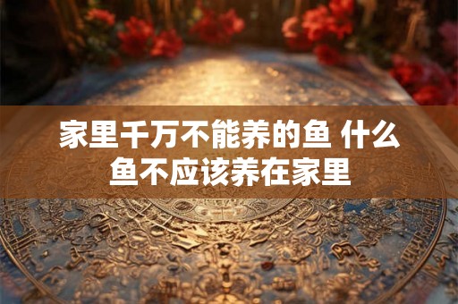家里千万不能养的鱼 什么鱼不应该养在家里