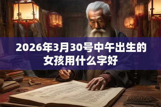 2026年3月30号中午出生的女孩用什么字好