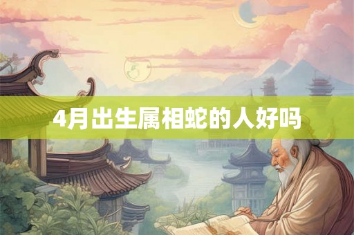 4月出生属相蛇的人好吗