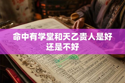 命中有学堂和天乙贵人是好还是不好